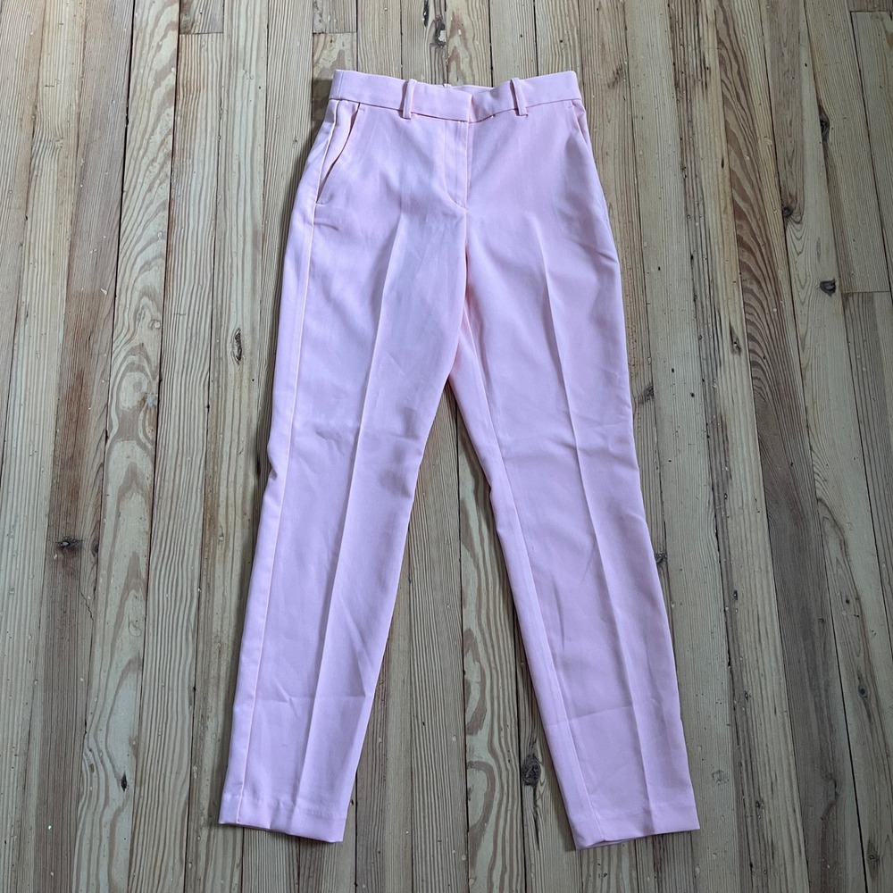 HM Womens Light Pink Ankle Length Slack Regular Waist Trousers Size 4 NEW preppy